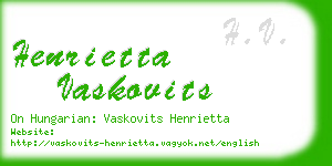 henrietta vaskovits business card